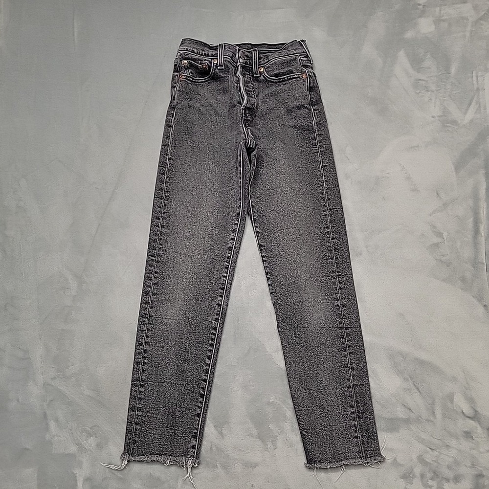 Levi's Jeans Womens 24 Black 501 Skinny High Rise Raw Hem Denim Pants